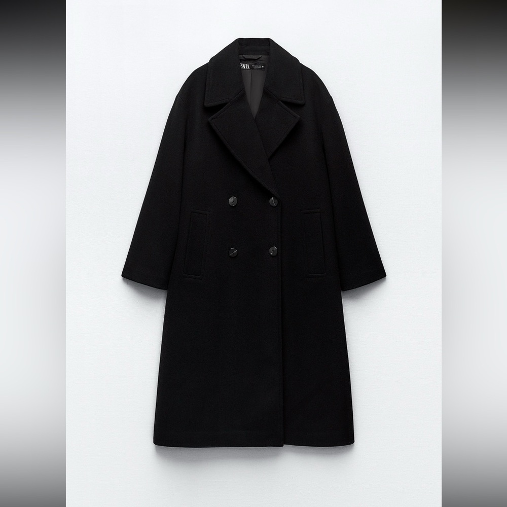 Zara Black Oversized Trench Coat for Women